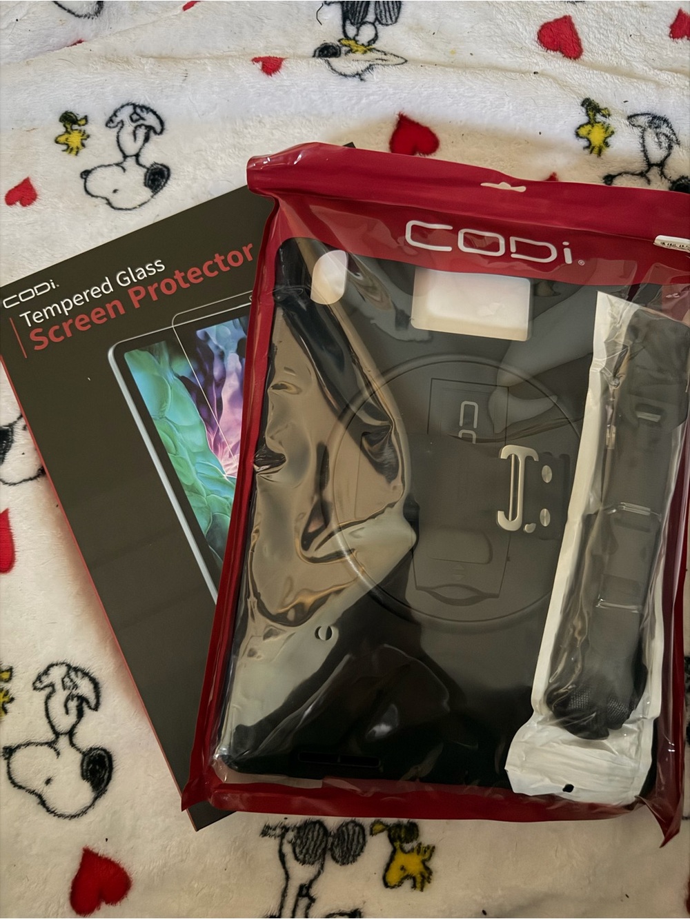 CODi Black Protective Tablet Case with Tempered Glass Screen Protector